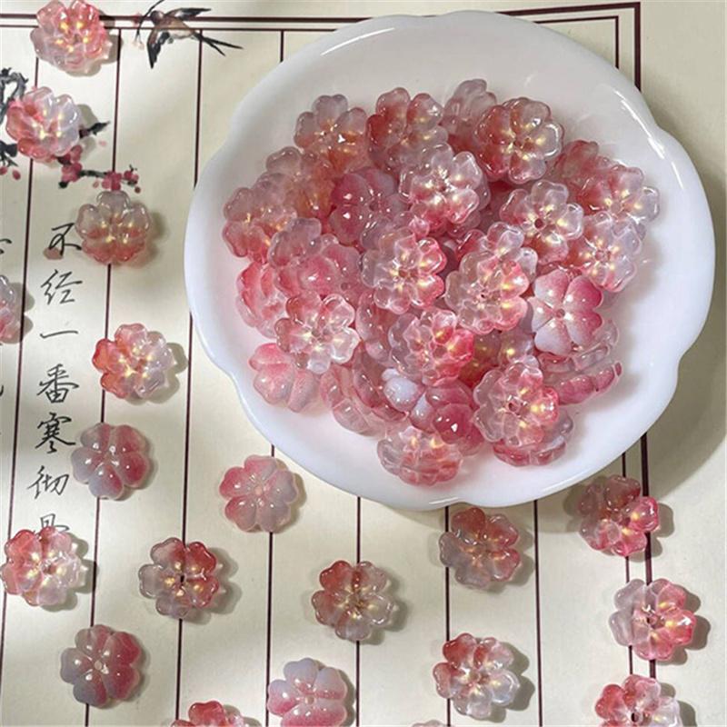 14 мм стеклянные бусины в виде цветов, браслет ручной работы, ожерелье, серьги, ювелирный материал, инструменты для самостоятельного изготовления, аксессуары для изготовления ювелирных изделий