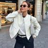 Women's Bomber Jacket Coat Aviator Jackets Autumn Winter Button Cropped Jackets Woman Fashion Casual Crop Outerwear