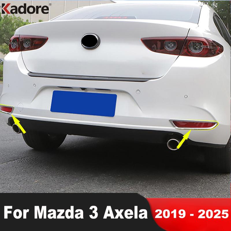 For Mazda 3 Axela - 2024 2025 Carbon Car Rear Fog Light Lamp Cover Trim Tail Foglight Bezel Trims Accessories