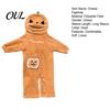 Fluffy Fleece Pajamas Halloween Pumpkin Onesie for Kids, Plush Hooded Holiday Party Sleepwear, Cosplay Costume One Piece Fall Winter