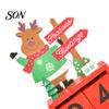 Rustic Holiday Ornament Christmas Countdown Blocks, Days Until Wooden Desk Ornament, Cute Winter Home Accents Santa Snowman Reindeer Advent