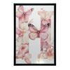 Romantic Letter H With Flowers And Butterflies Poster Romantic Letter H With Flowers And Butterflies Poster, 50X70 Cm, Black Aluminum Frame, 230 Gsm Matte Paper