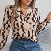 Women's Button Down Shirt Casual Long Sleeve Lapel Top Loose Printed Streetwear Clothing for Work Party Vacation Travel