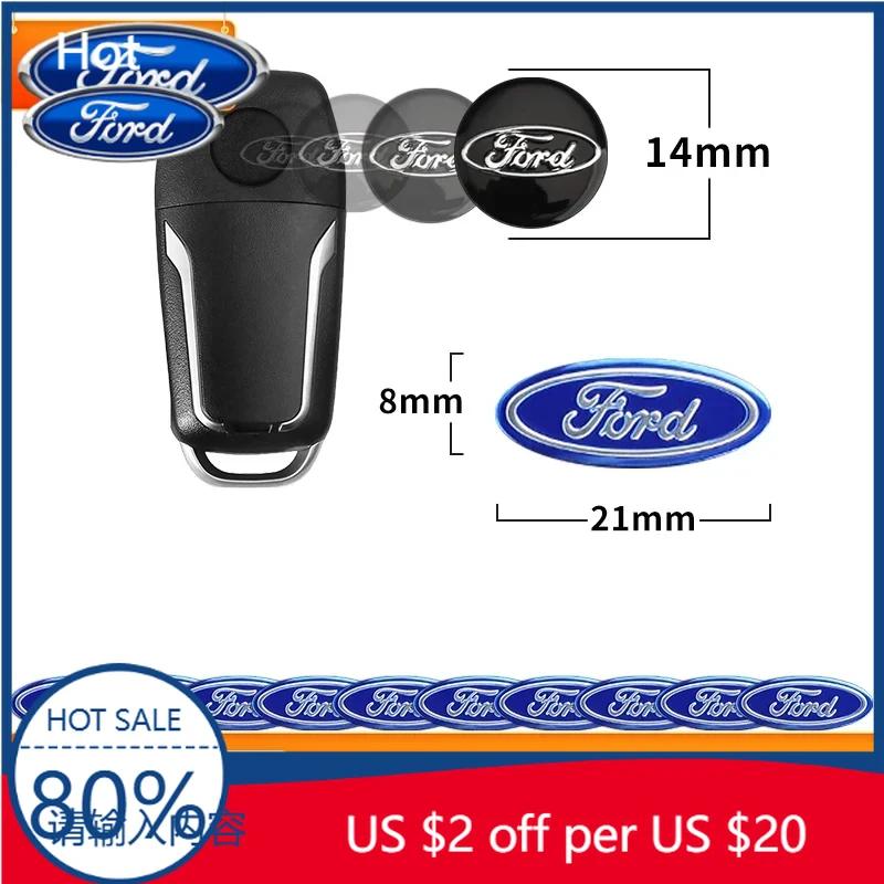 Car Sticker 2026 Ford New 2025 Hot 14 mm 21mm Aluminum Car Remote Control Key Shell Emblem Stickers For Ford Focus 2 3 Mondeo Ec