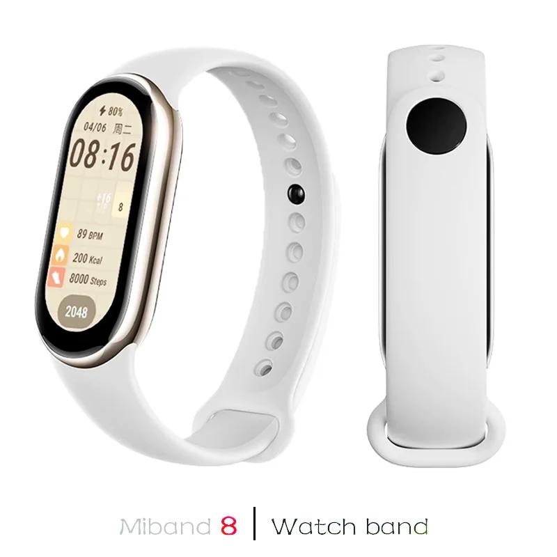 Спортивный ремешок для Xiaomi Mi band 8-9 NFC, сменный ремешок miband8, силиконовый браслет, умный браслет 8, водонепроницаемые ремешки для часов, аксессуары