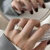 925 Silver-Plated Irregular Plain Ring for Women - Korean Simple & Trendy Design, Non-Fading