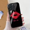 Сексуальная девушка красные губы чехол из закаленного стекла для телефона для iPhone 13 16 14 15 11 12 17 Pro Max Air 16E 8 7 Plus XR XS SE противоударный чехол