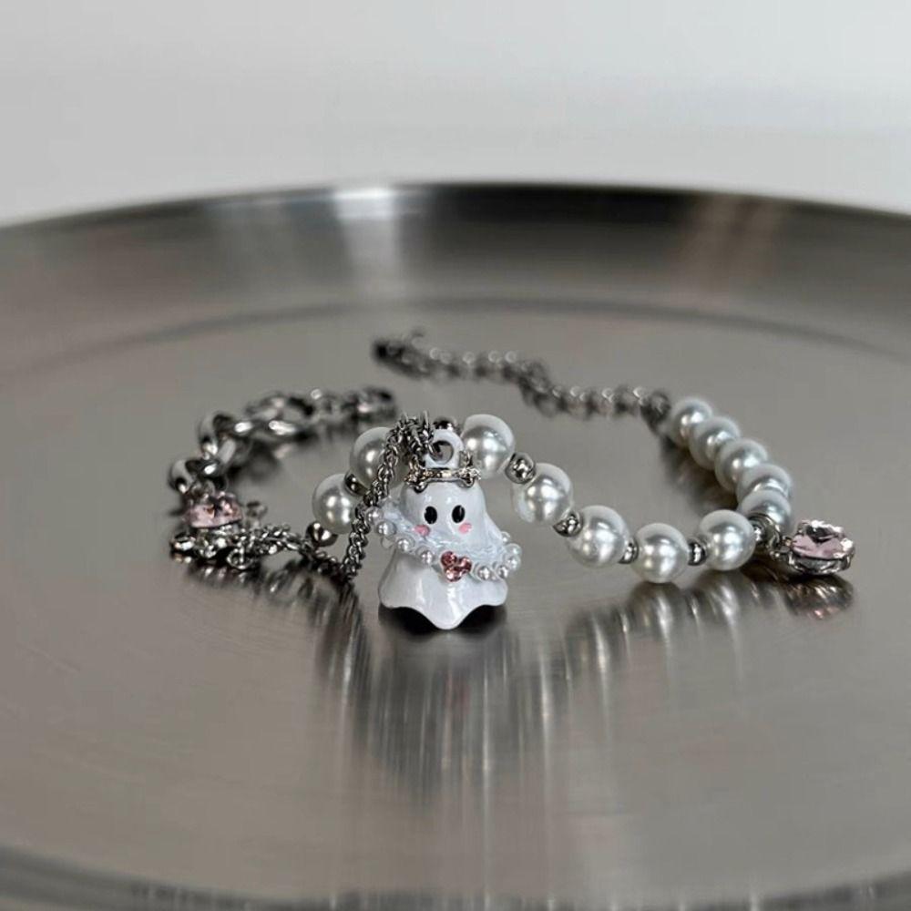 2 шт. Жемчужные браслеты на Хэллоуин для пары, Смешной браслет с подвеской в виде привидения, Друзья