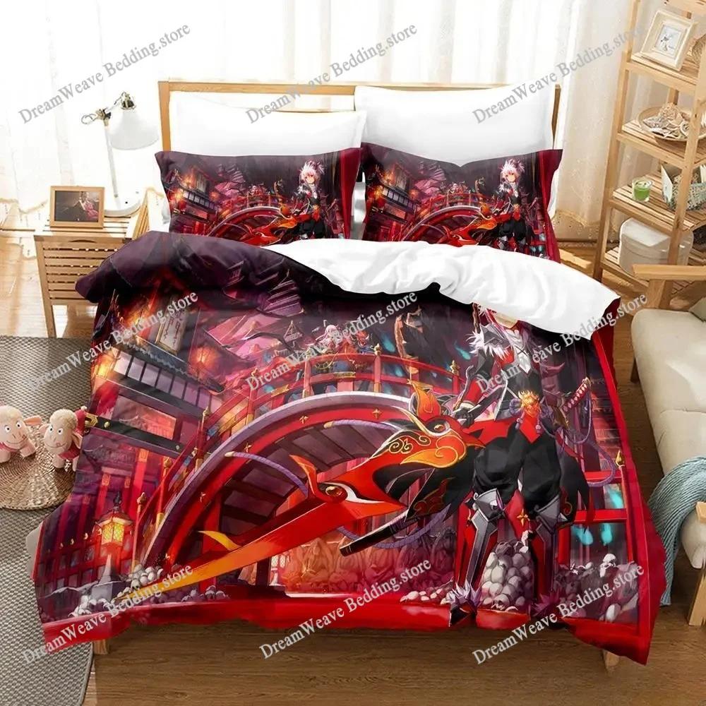 Новый комплект постельного белья Elsword Односпальный Полуторный Двуспальный Queen King Размер Комплект постельного белья для спальни Взрослый Ребенок Пододеяльник Комплекты 3D Печать Игра Аниме741