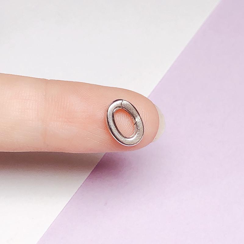 Oval Spring Buckle Necklace & Bracelet: Geometric Sterling Silver, Plain Silver & Gold Buckle Jewelry with Free Shipping, Small Lock Buckle.