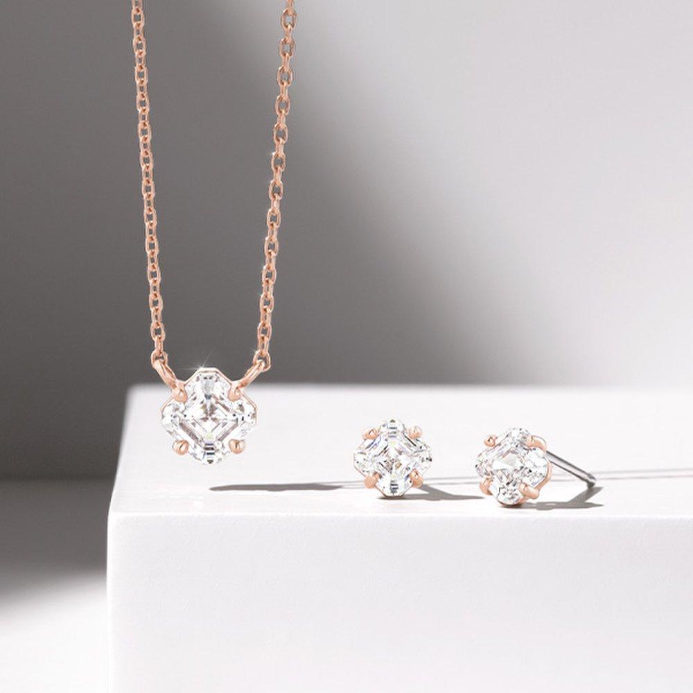 Комплект ожерелья и серег Lala J с огранкой «Ашер» (Набор-J0-0712)