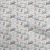 Cotton Flex Gray Fabric Floral & Puppies Quilting Supplies Print Sewing Fabric By The Yard 40 Inch