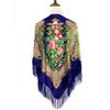 130*130cm Luxury Floral Print Russian Square Scarf