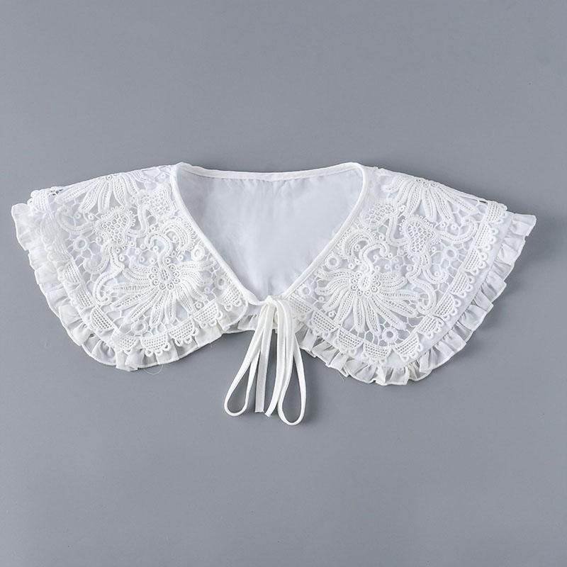 Fashion Scarf Fake Collar Shirt Women Detachable Collar Lace Neckline Women False Collar Tie White Faux Col Clothes Accessories