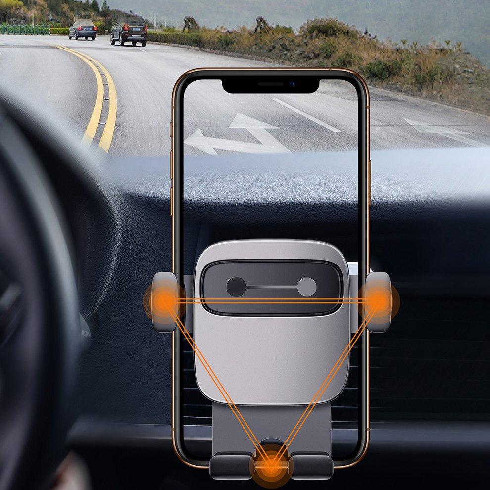 Baseus Gravity-Fit Car Vent Phone Mount Holder: Universal Fit for 4.7"-6.6" Smartphones - Black