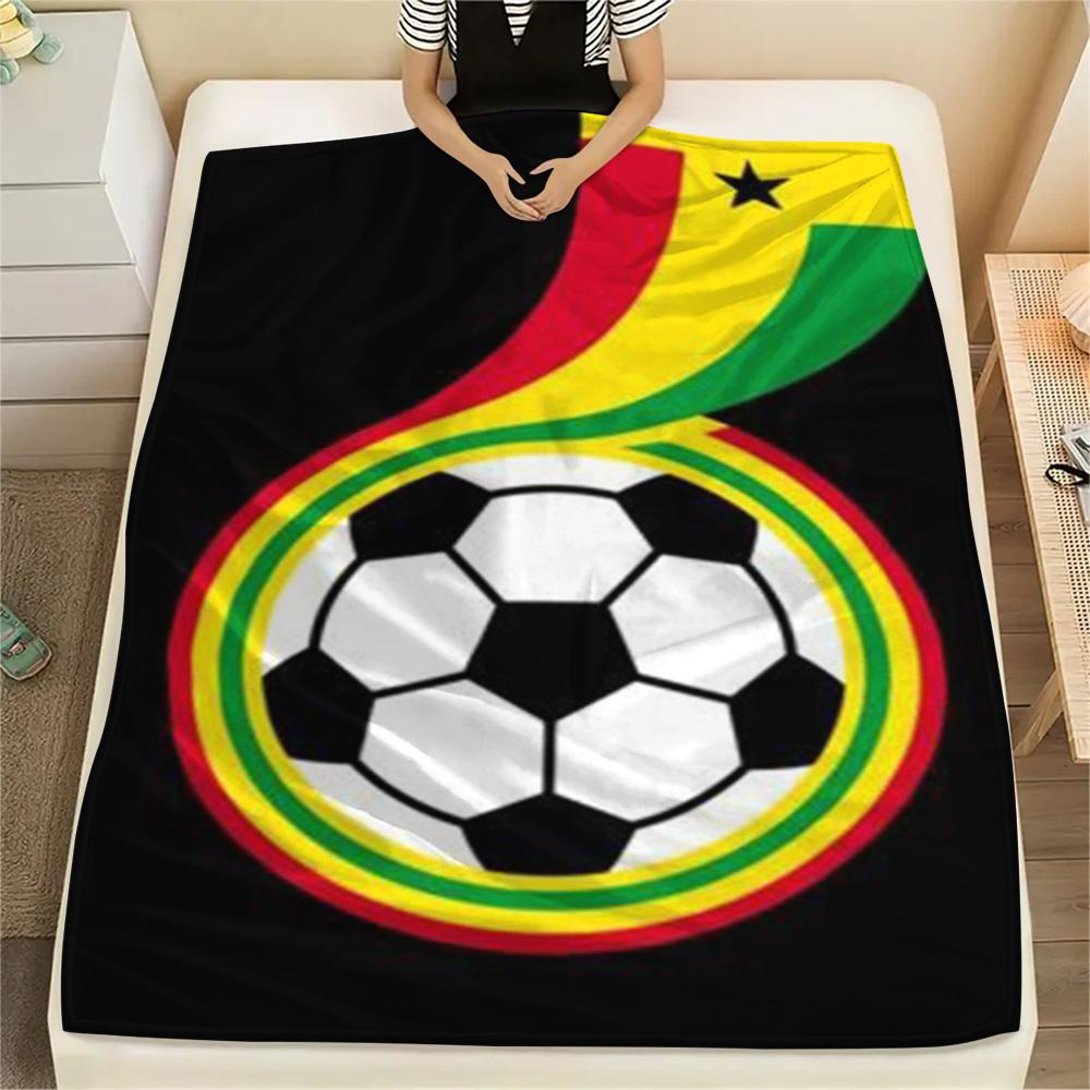 1Pc Ghana football Print Flannel Blanket High Quality Warm Comfortable Cover for All Seasons Perfect for Gifts Home Decor