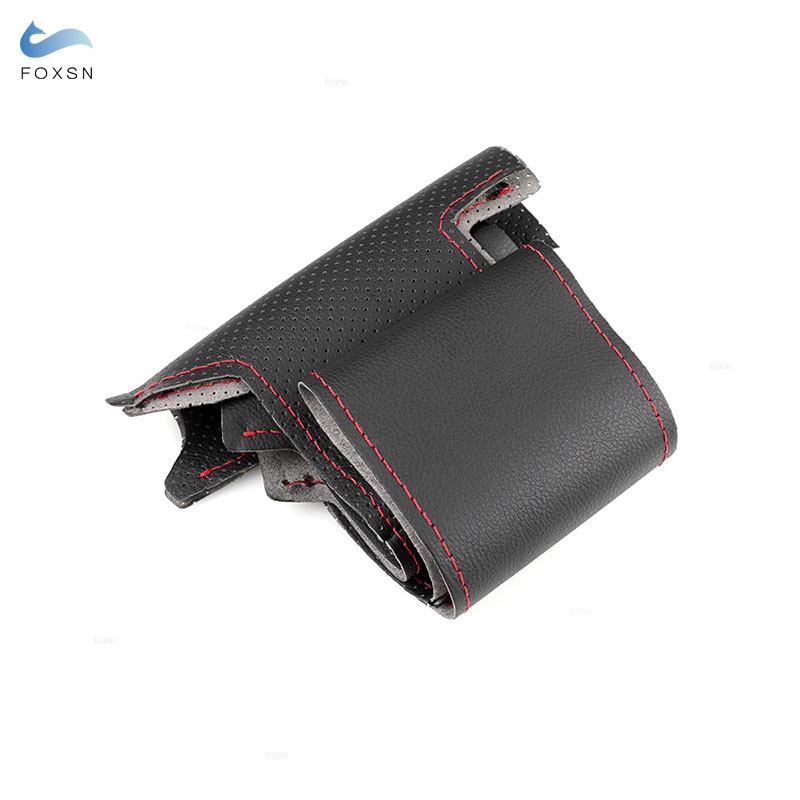 Ручная оплетка из перфорированной кожи из микрофибры, чехол на руль автомобиля, накладка для Toyota Fortuner 2016 2017 2018 Hilux 2015