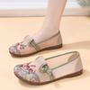 Summer New Middle-aged and Old Mother Shoes Mesh Hollowed Hanfu Embroidered Shoes Soft Sole One Pedal Old Beijing Cloth Shoes Women