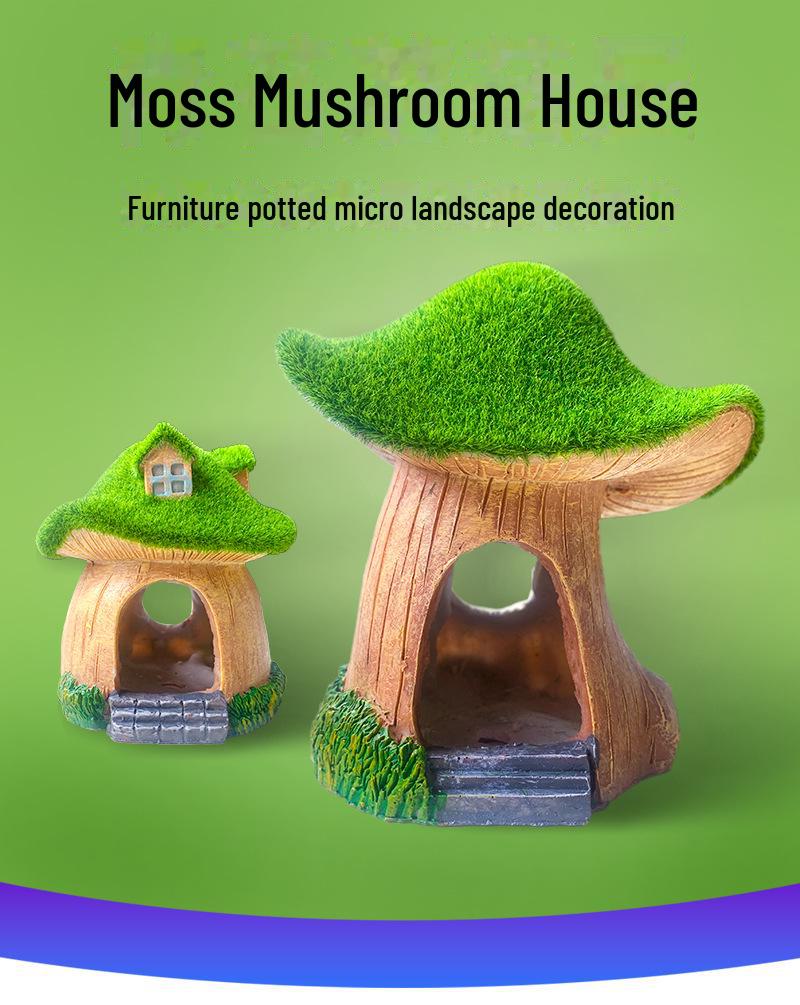 Украшение для аквариума «Моховой грибной домик» — украшение для аквариума с рыбками, креветками или раками-отшельниками.