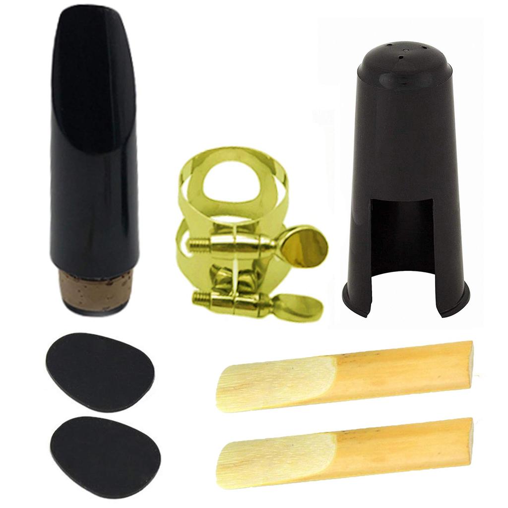 Akindou Practice Introductory B Flat Clarinet Mouthpiece Set with Reed Included and Ready To Use (Gold)