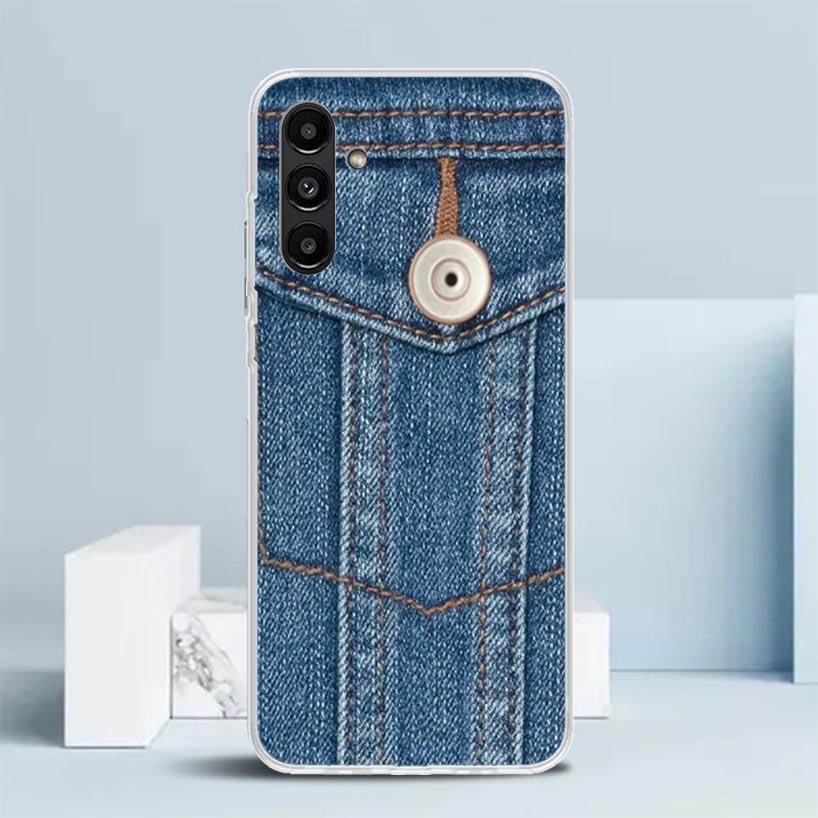 Джинсовый Ковбойский Деним Печатный Чехол Для Телефона Для Samsung Galaxy A17 A37 A57 A16 A15 A14 A13 A56 A55 A54 A53 A36 A35 A34 A33 A26 A25 A24
