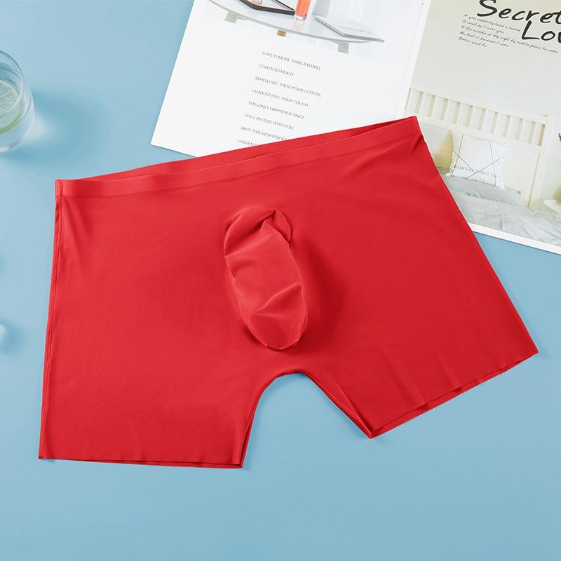 Сексуальное летнее мужское прозрачное нижнее белье из ледяного шелка, цельные бесшовные мужские шорты-боксеры, ультратонкие