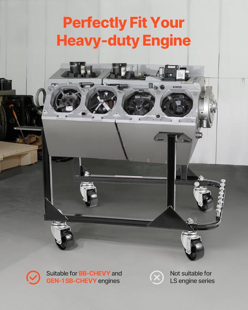 Engine Stand 750LBS/340KG Motor Hoist Dolly with 4-Caster Heavy-Duty Steel