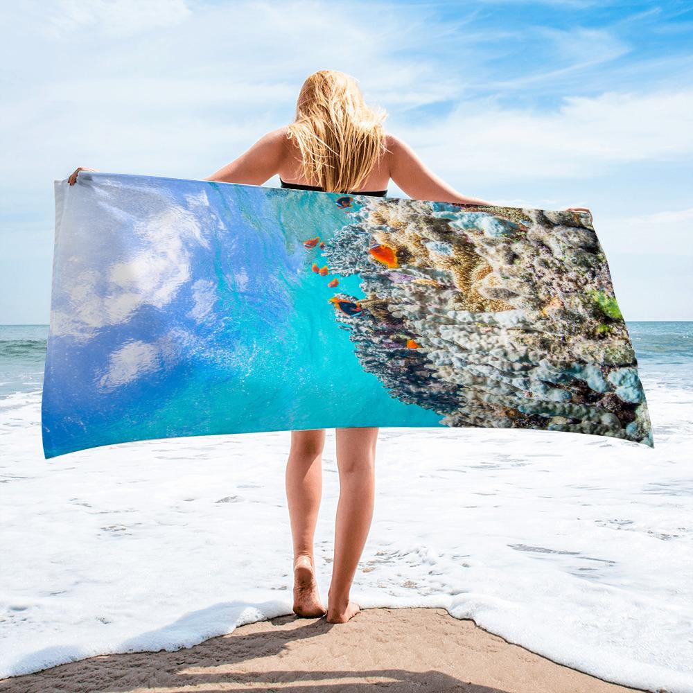 Marine Animal Series Microfiber Double-sided Velvet Swimming Towel Versatile Square Towel Beach Towel