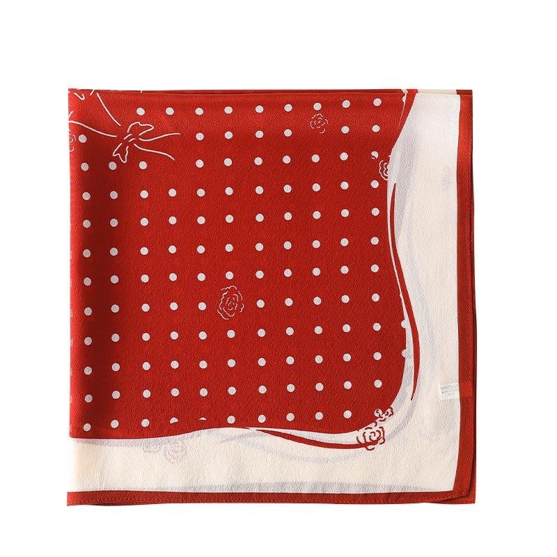 111 mulberry silk 61 silk double crepe retro polka dot square scarf women's spring summer thin elegant gift silk scarf