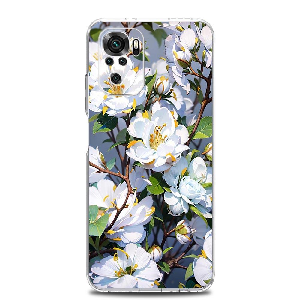 Чехол для телефона 'Цветущая вишня' для Xiaomi Redmi Note 13 12 5G 9S 9 8 10 11 Pro Plus 4G 9T 13C 12C10C 9C 9A 7 Pro Прозрачная крышка