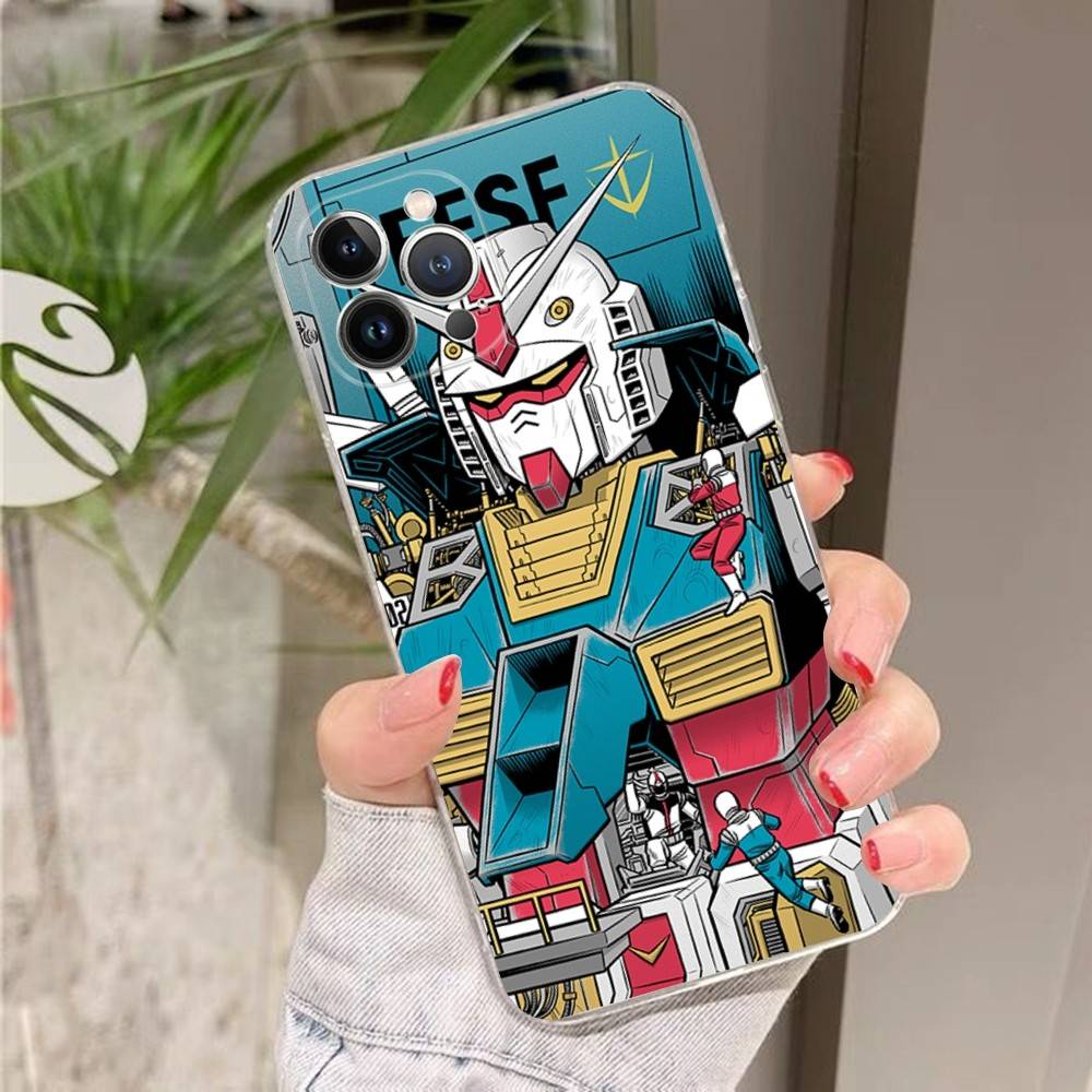 Мультяшный чехол для телефона G-Gundams для IPhone 17 16 15 14 13 11 12 Pro Max 16 Plus Прозрачный