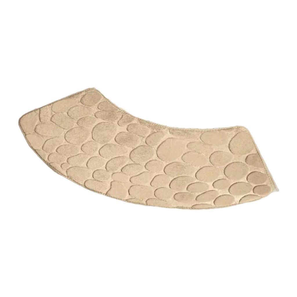 Curved Shower Bath Mat Anti Slip Household Decor Bath Rug Fan Shaped Foot Rug for Tub