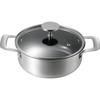 Grace MB-3639, 20cm Matte Aluminum and Black Ceramic Pot with Lid, Induction and Gas Compatible, Ceramic Coating, PFOA and PFOS Free