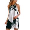 Women Summer Fashion Casual Sexy Printing Sleeveless Loose  Dress