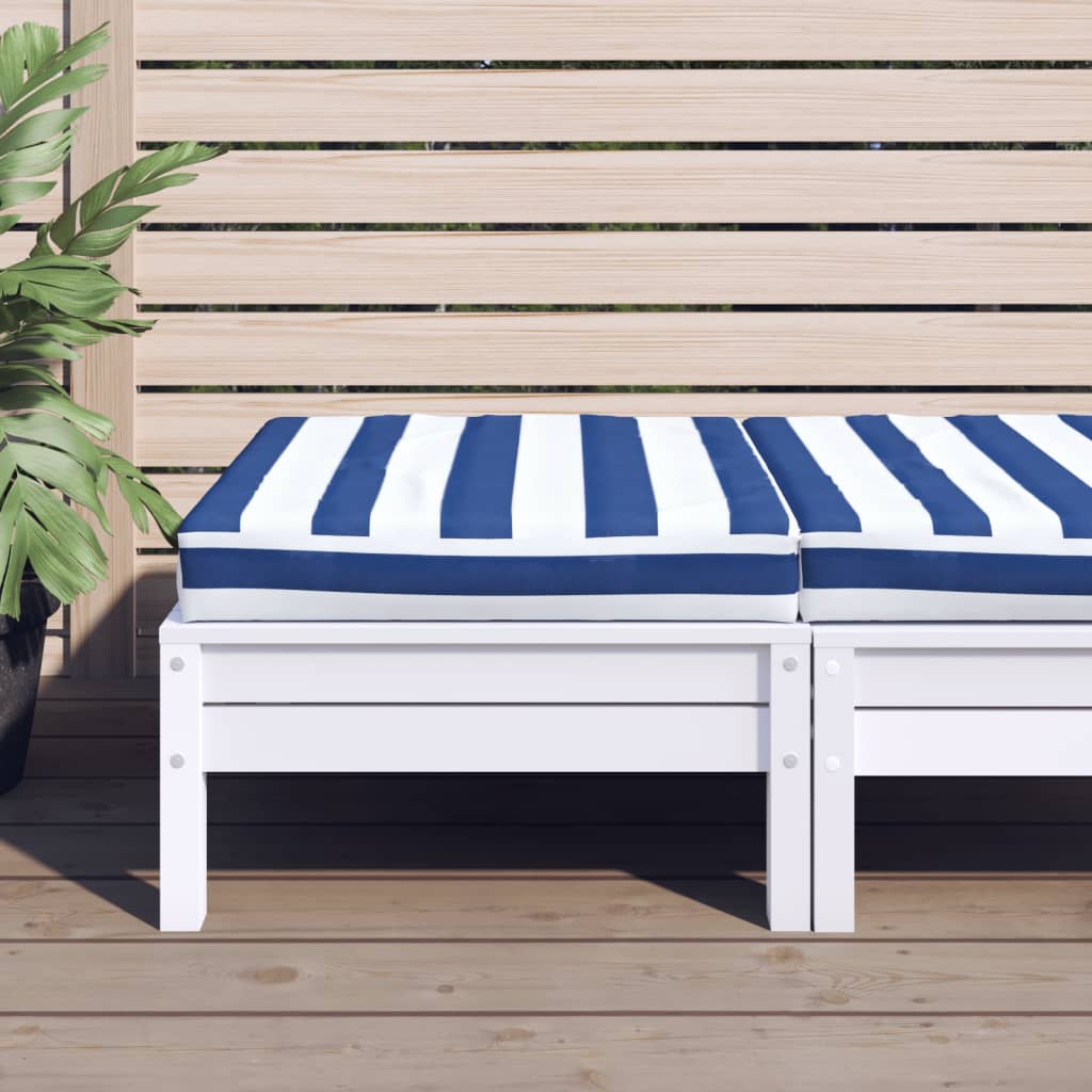 Pallet Cushion Blue & White Striped 60 x 60 x 8 cm Oxford Fabric