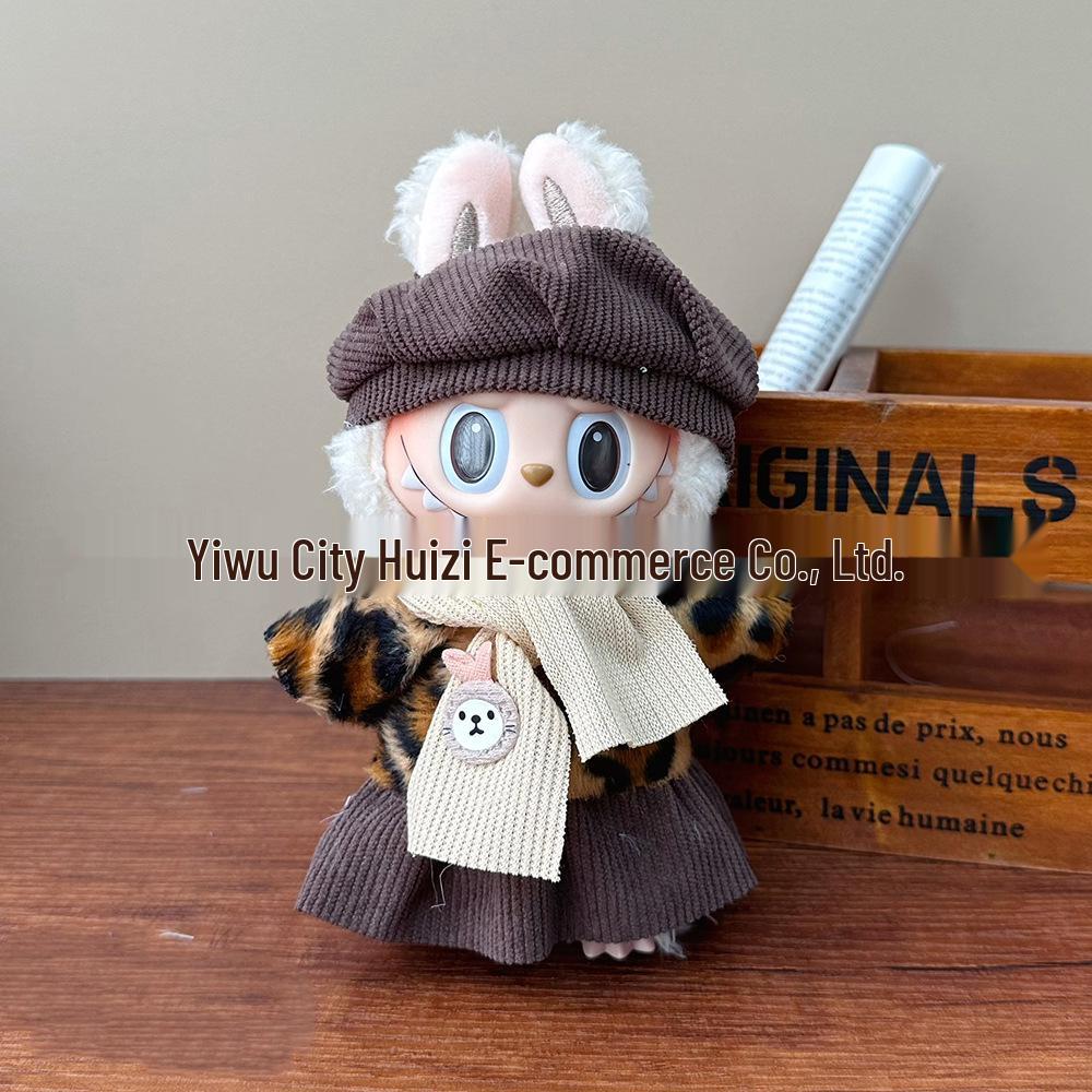 17cm Labubu Soft Doll Plush Toy Overalls - Clothes Only