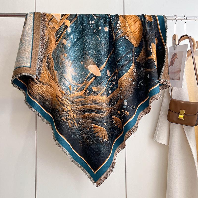 Imitation Cashmere Air-Conditioned Room, High-End Shawl, Big-Name Internet Celebrity Warm Scarf, Versatile Square Scarf