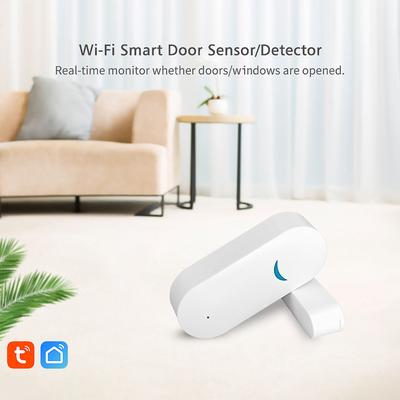 Интеллектуальный Wi-Fi дверной датчик, оконная сигнализация, совместимая с беспроводным управлением Alexa и Google Home