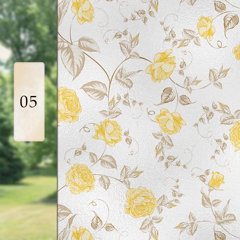 Винтажная пасторальная пленка для окон в романтическом стиле, защитная пленка для стекол, цветочная камелия, матовая статическая наклейка на стекло
