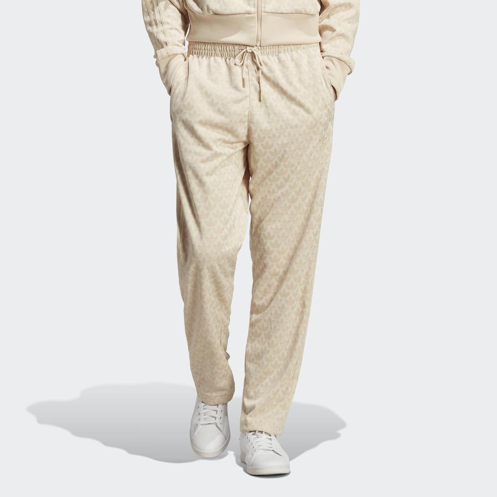 Adidas Originals Trefoil Loose Jacquard Wide Leg Track Pants Men Bottoms Off-White HZ4156