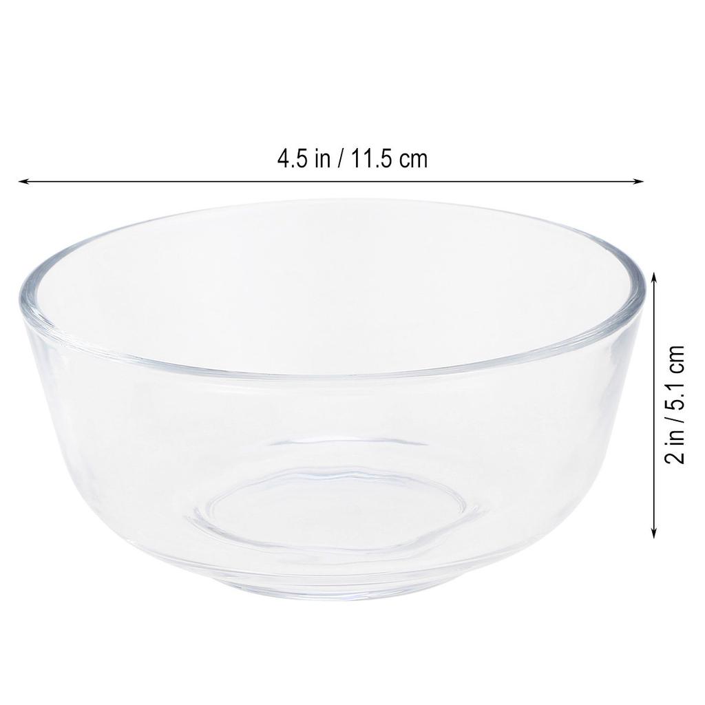 1Pcs 6 Inch Clear Glass Bowl Multi Use Salad Fruit Dessert Serving Bowl Wide Rim Ergonomic Design for Parties Patio Poolside