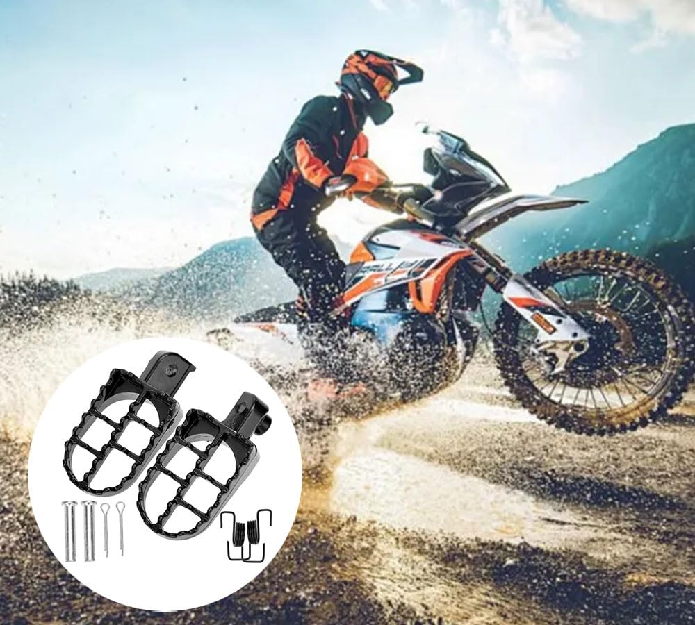 Foot Pegs Foot Step Wide Step, Fits PW50 PW80 TW200 Foot Pedal, Pedals (Black)