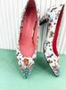 In The Balcony Marie Flower Python Pointed Pumps 7Cm Heel