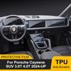 Готовая кройка TPU пленки против царапин для Porsche Cayenne 2026 SUV Coupe 3.0T 4.0T, пленка PPF для центральной консоли, приборной панели, навигации