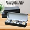 Элегантный черный узор под страуса, искусственная кожа, сумка для хранения часов, пыленепроницаемая, на молнии, сумка для хранения часов, изысканная подарочная коробка