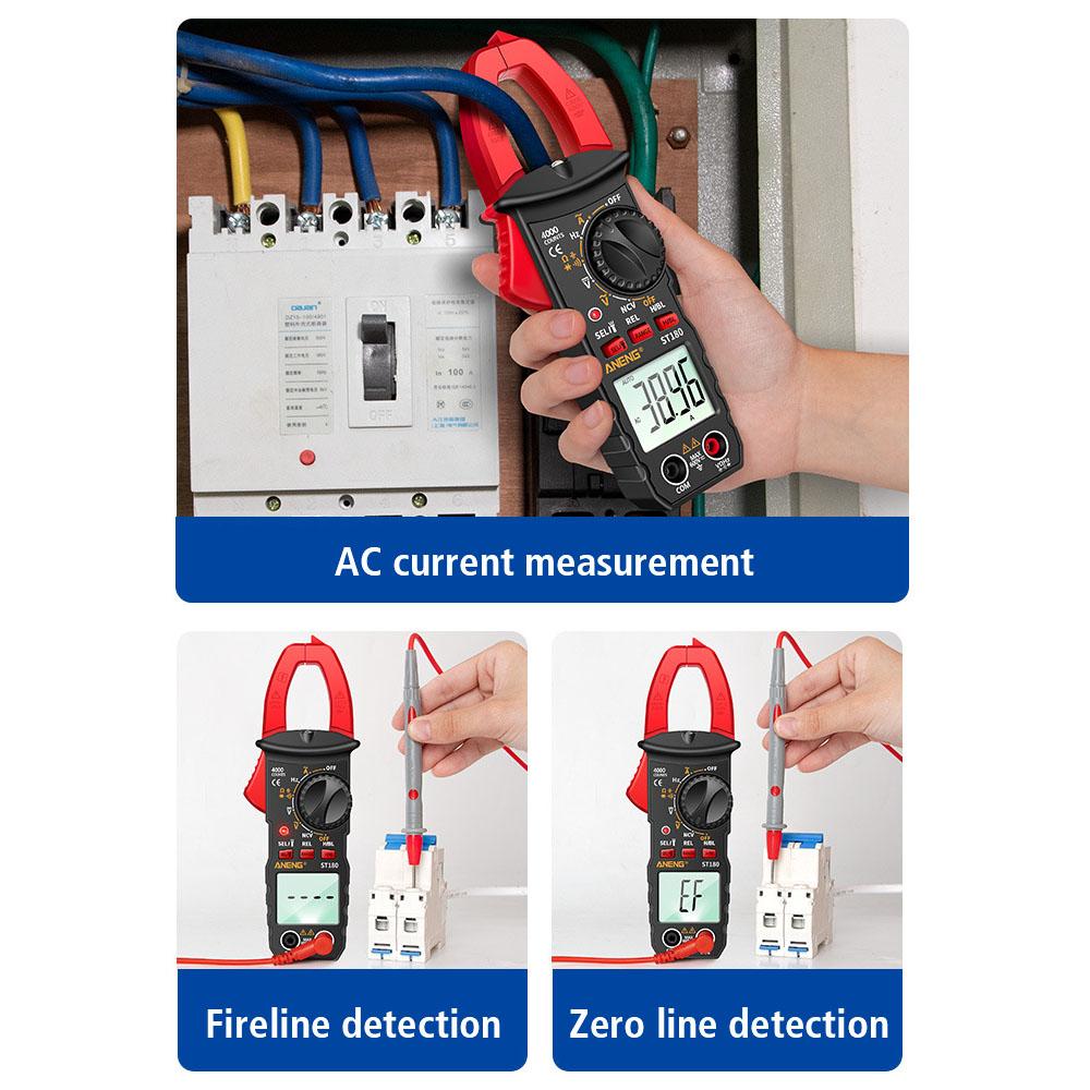 Тестер автомобильной электроники Мультиметр Амперметр Тестер напряжения Цифровые токоизмерительные клещи Постоянный/Переменный ток Ампер Гц Емкость NCV Ом Инструменты для тестирования