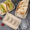 50Pcs Biodegradable Taco Holder 3 Compartments Taco Serving Tray Disposable Taco Plates  Restaurant