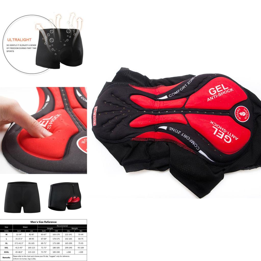 Мужское велосипедное термобелье премиум-класса с гелевой 3D-подкладкой из высокоэластичной сетчатой ткани