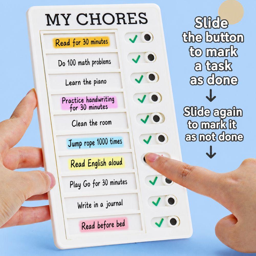 Plastic Chore Chart Reusable My Chores Checklist Board Task Tracker Planner Time Management