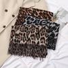 New Fashion Leopard Print Scarf Women's Winter Versatile Thickened Imitation Cashmere Shawl Dual-purpose Scarf